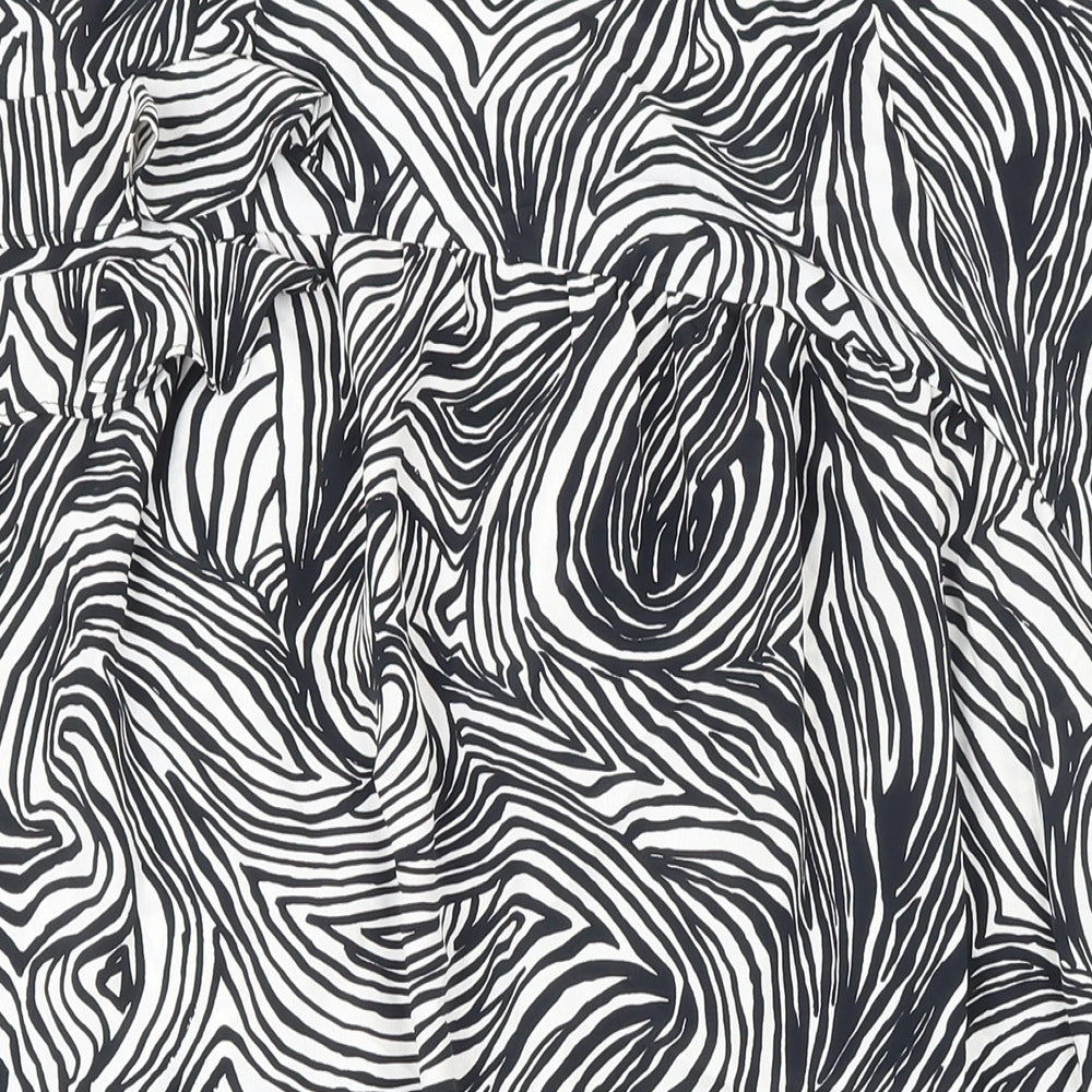 Topshop Womens Multicoloured Geometric Polyester A-Line Skirt Size 14 Zip - Side slit