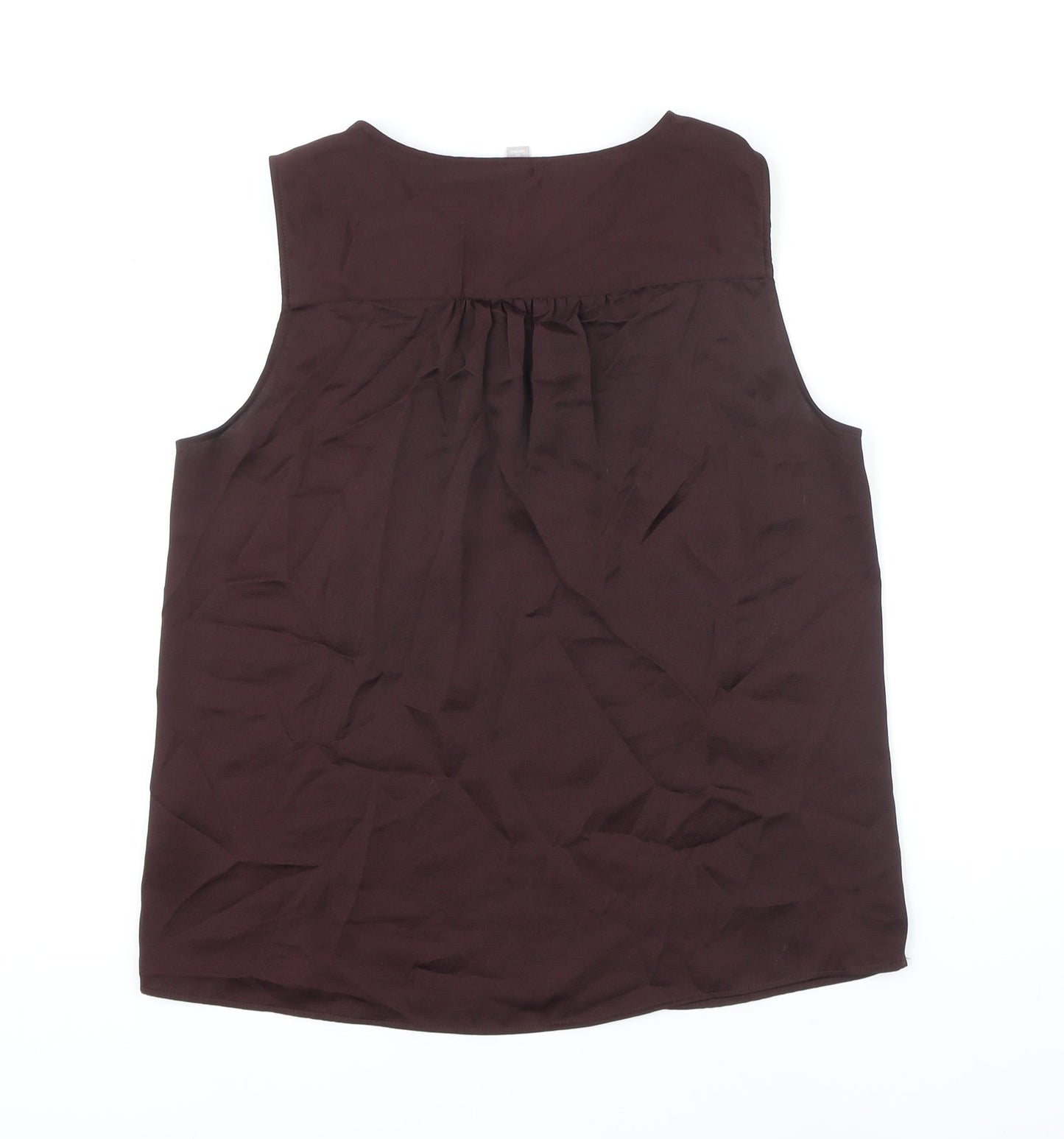 H&M Womens Brown Polyester Tunic Blouse Size S Boat Neck