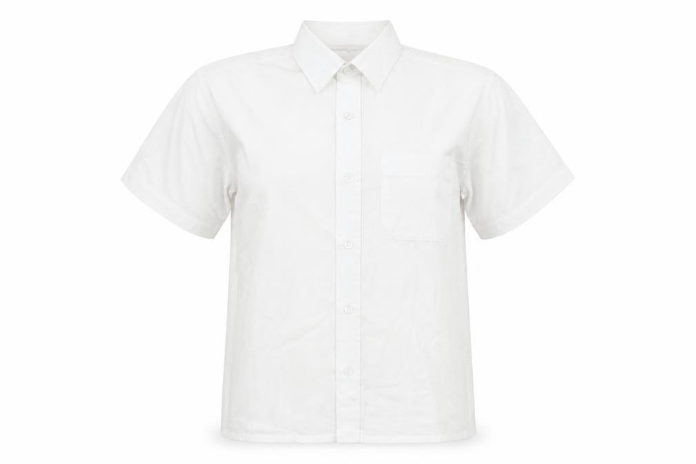 Trutex Girls White Polyester Basic Blouse Size M Collared Button