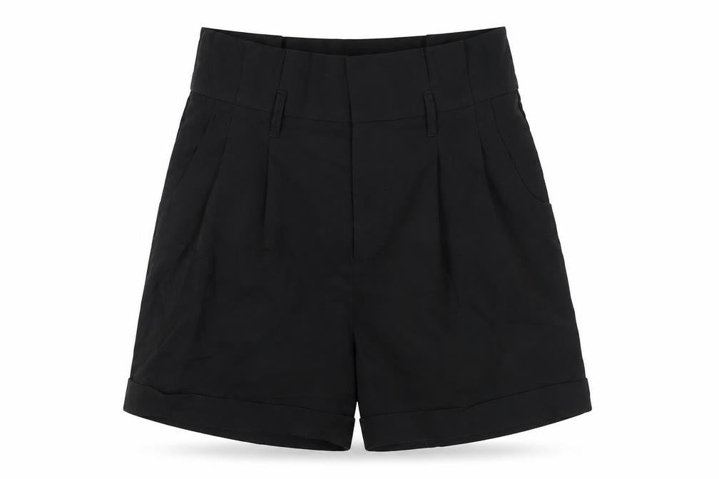 Unique 21 Womens Black Polyester Paperbag Shorts Size 10 Regular Zip
