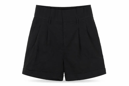 Unique 21 Womens Black Polyester Paperbag Shorts Size 10 Regular Zip