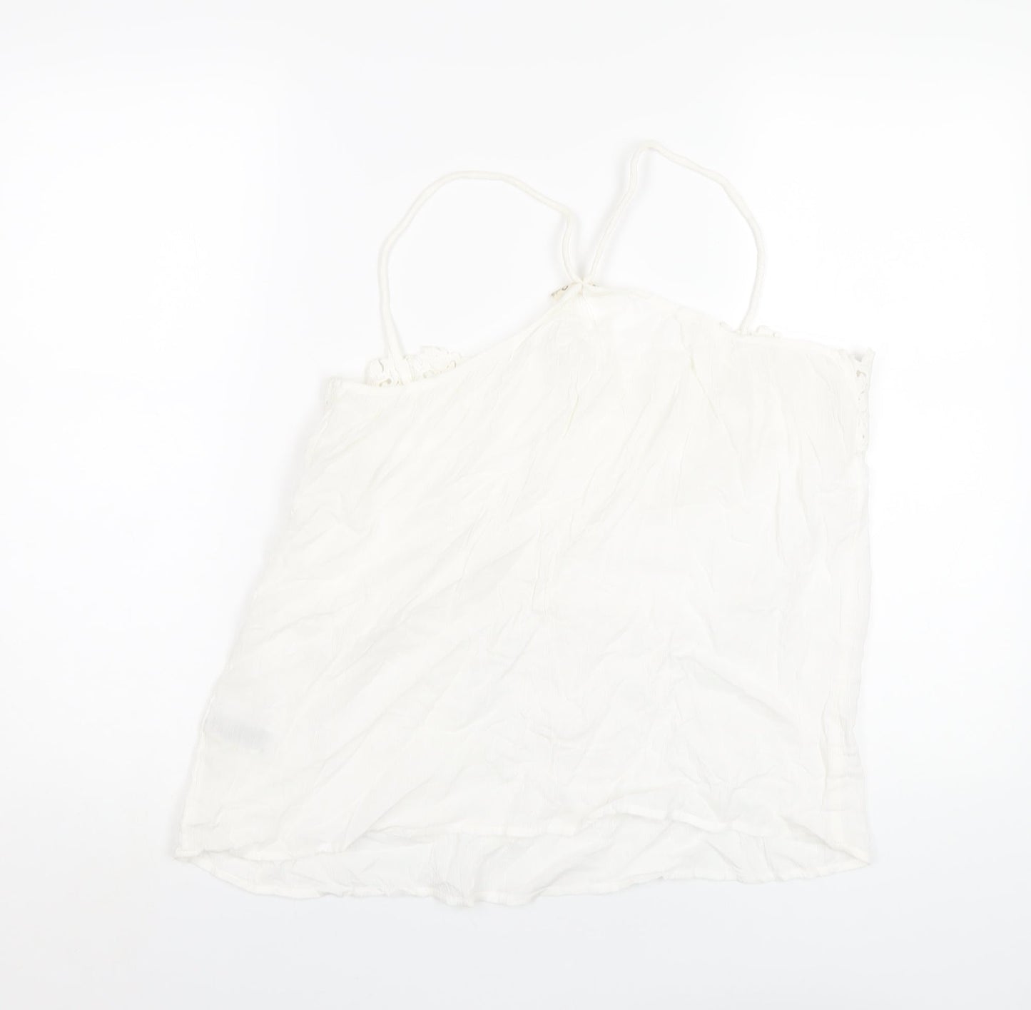 Indigo Womens White Cotton Camisole T-Shirt Size 16 V-Neck