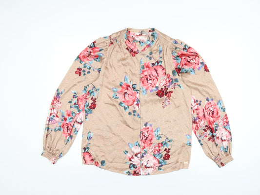 Marks and Spencer Womens Multicoloured Floral Polyester Top Pyjama Top Size 6 Button