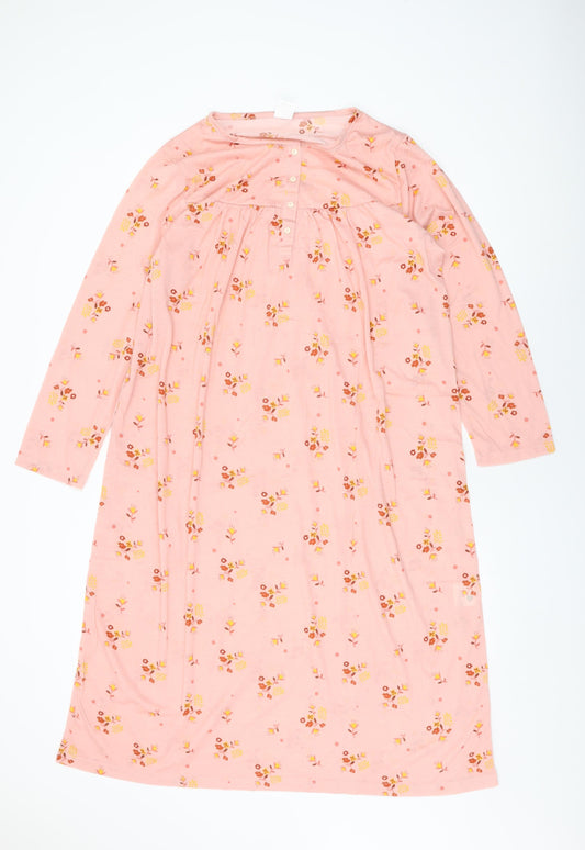 Afibel Womens Pink Floral Polyester Top Dress Size 14 Button