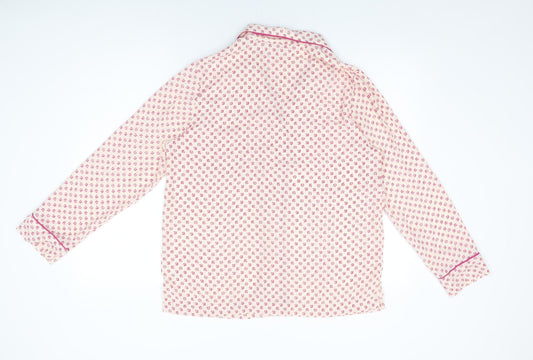 Marks and Spencer Womens Pink Floral Polyester Top Pyjama Top Size 14 Button