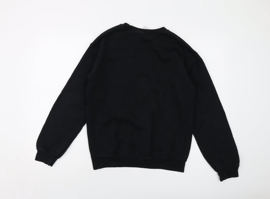 Brooklyn Womens Black Cotton Pullover Sweatshirt Size S Pullover