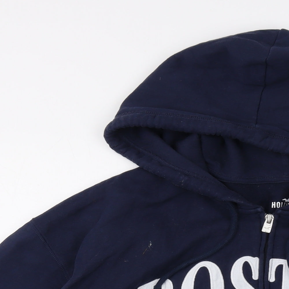Hollister Mens Blue Cotton Full Zip Hoodie Size XL