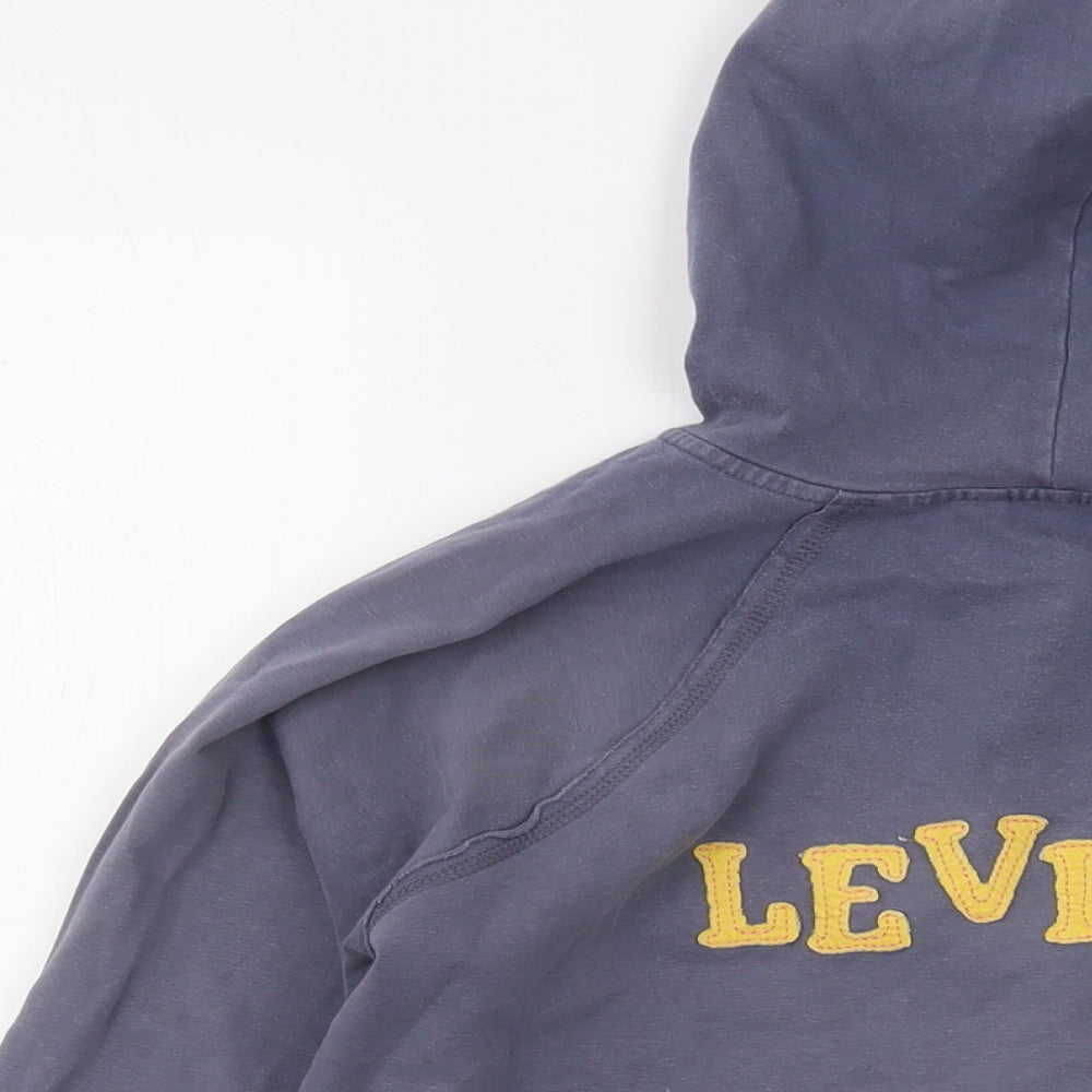 Levi's Womens Grey Cotton Full Zip Hoodie Size L Zip