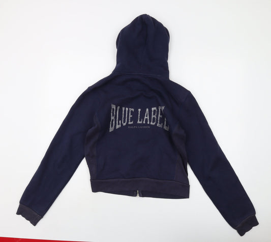 Polo Ralph Lauren Womens Blue Cotton Full Zip Hoodie Size M Zip
