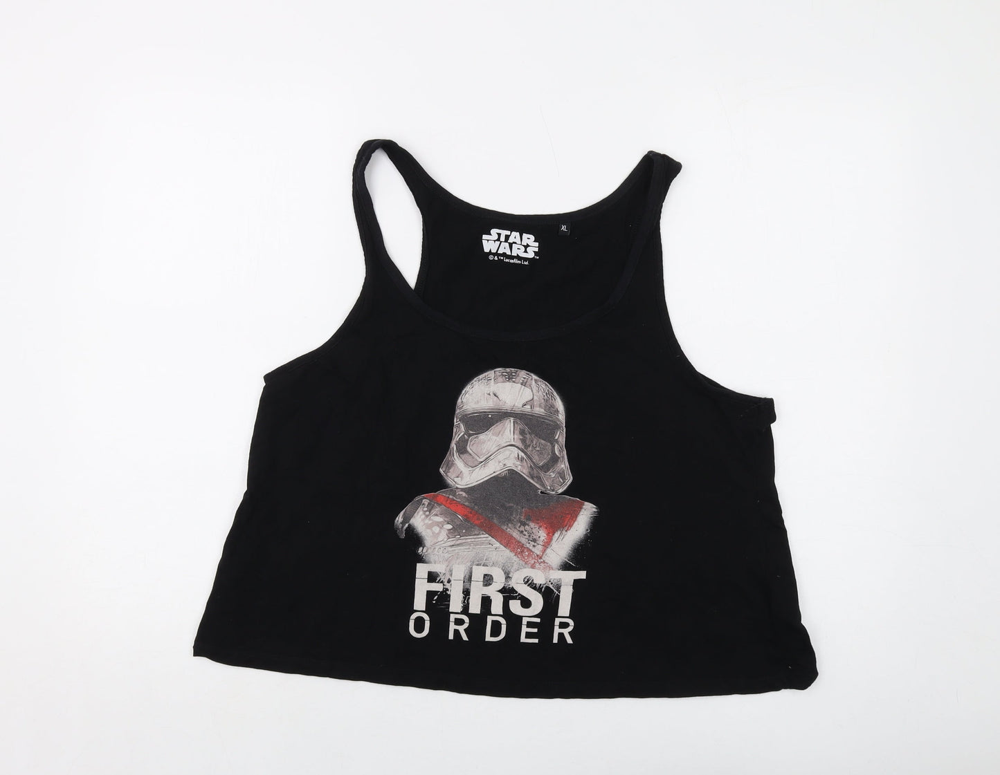 Satar Wars Womens Black Cotton Basic Tank Size XL Round Neck