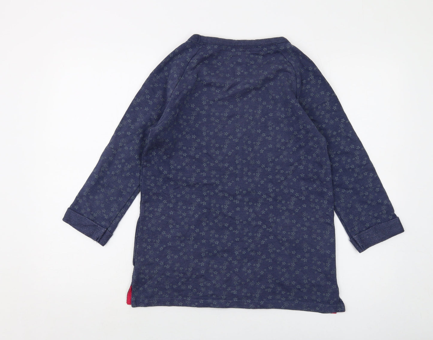 Cameo Rose Womens Blue Geometric Cotton Pullover Sweatshirt Size S Pullover