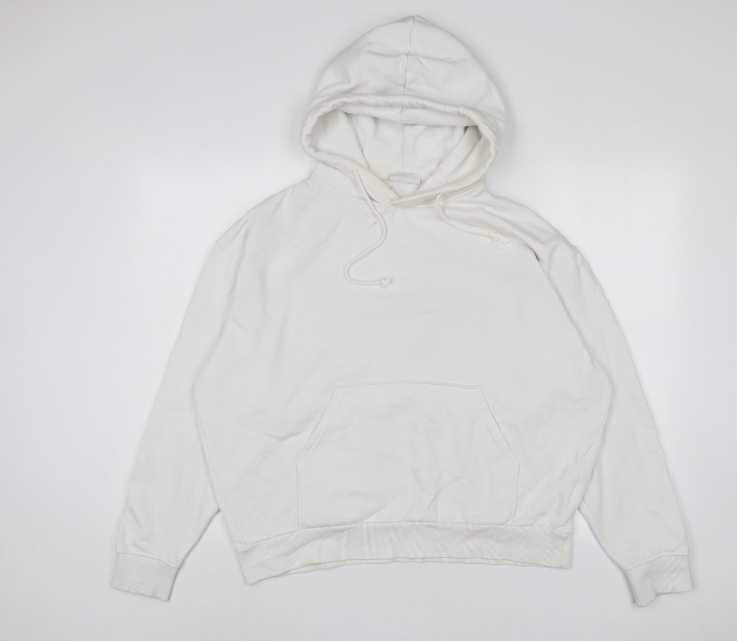 Weekday Womens White Cotton Pullover Hoodie Size S Pullover