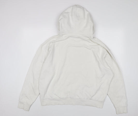 Weekday Womens White Cotton Pullover Hoodie Size S Pullover
