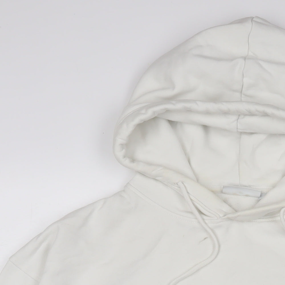 Weekday Womens White Cotton Pullover Hoodie Size S Pullover