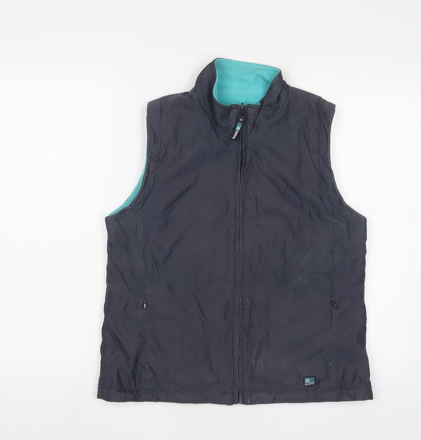 Maine Womens Blue Gilet Jacket Size 12 Zip