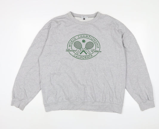 Spotted Womens Grey Cotton Pullover Sweatshirt Size L Pullover - World Champion California