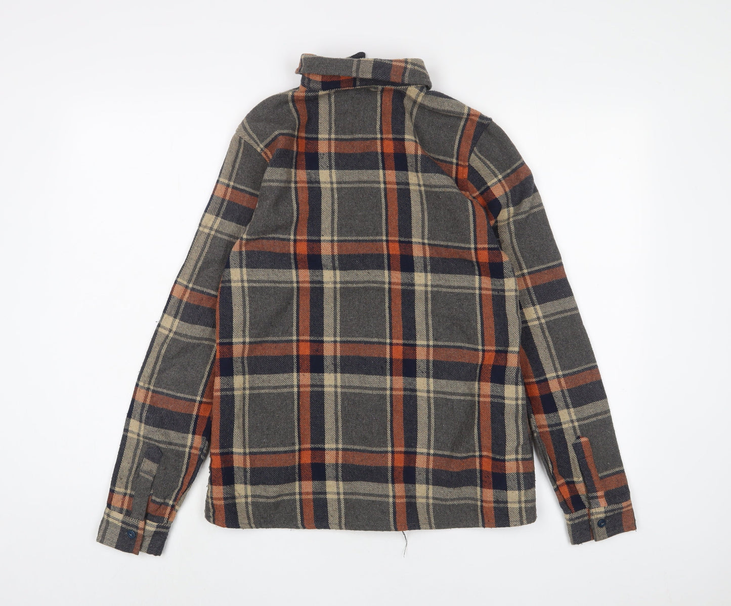 Native Youth Mens Multicoloured Plaid Cotton Button-Up Size S Collared Button