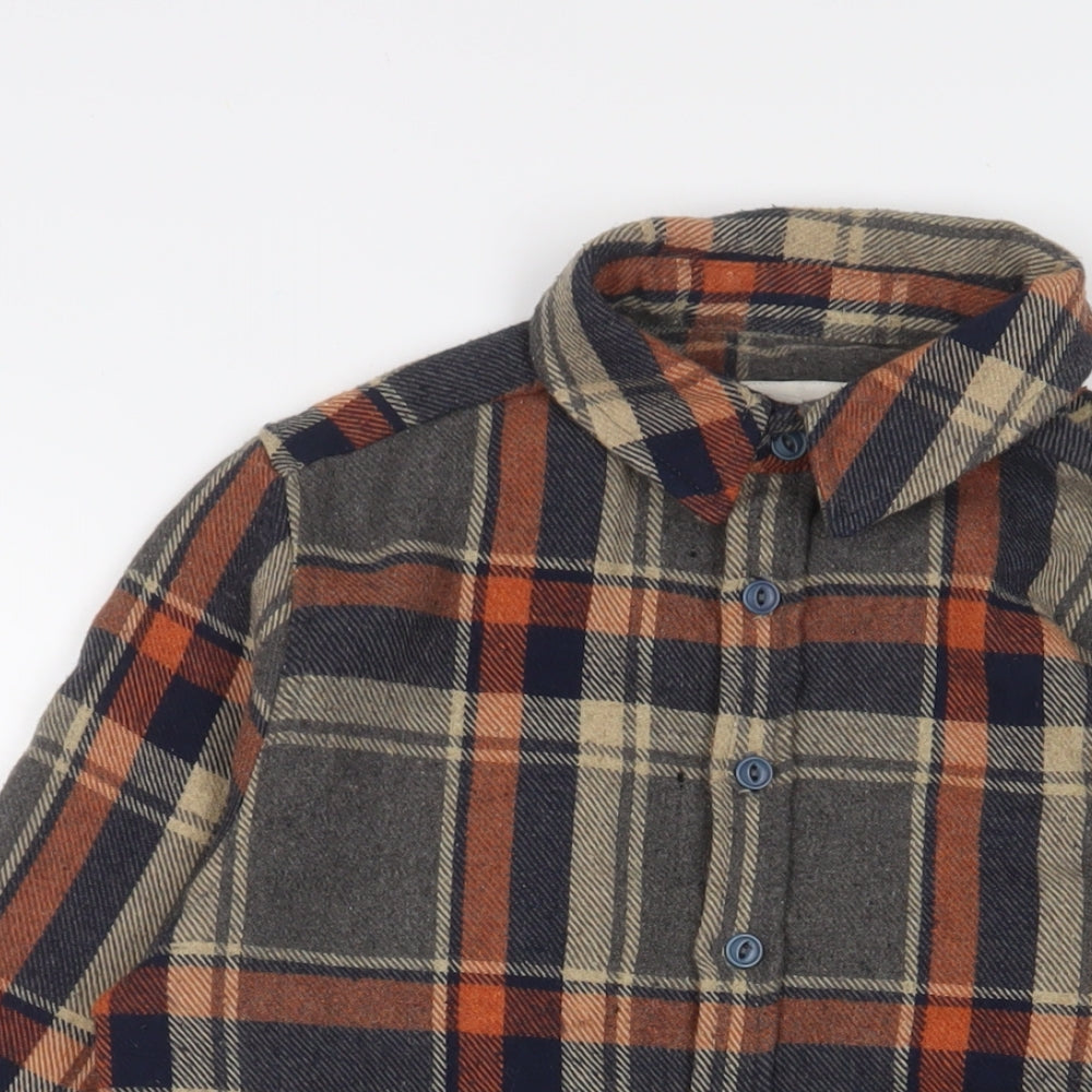 Native Youth Mens Multicoloured Plaid Cotton Button-Up Size S Collared Button