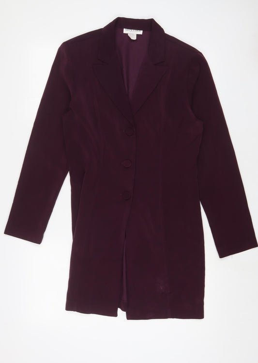 Alyn Paige Womens Purple Jacket Blazer Size S Button