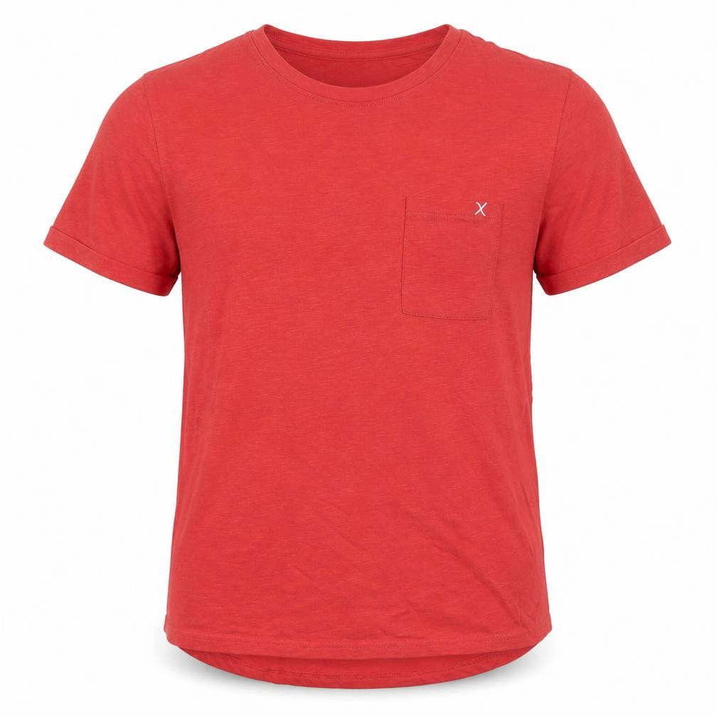 Copenhagen Mens Red Cotton T-Shirt Size S Crew Neck - Logo, Embroidered