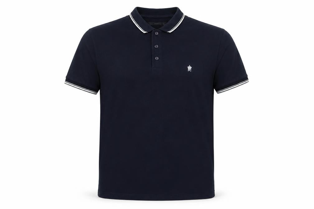 French Connection Mens Blue Cotton Polo Size M Collared - Logo