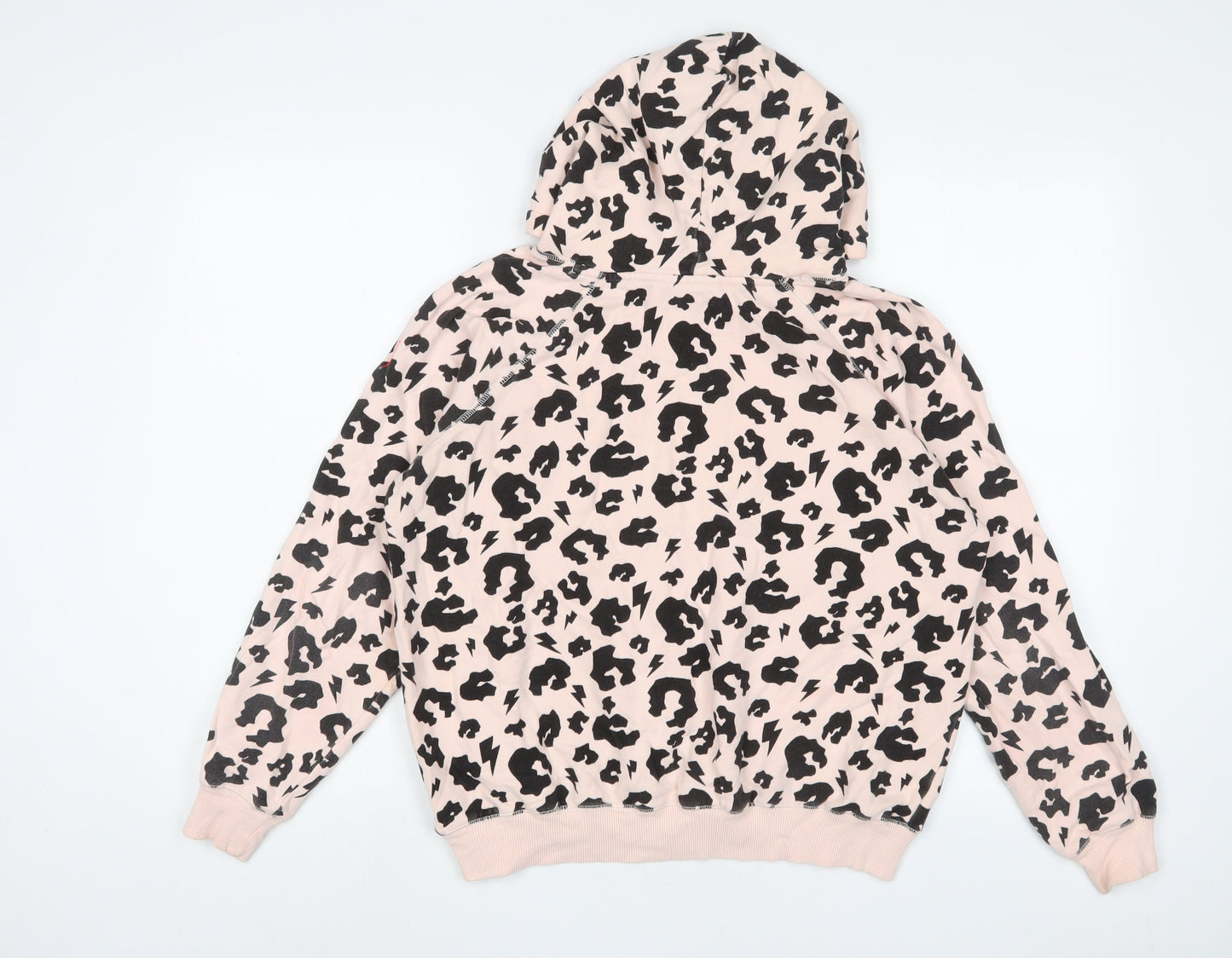 Scamp & Dude Womens Pink Animal Print Cotton Pullover Hoodie Size S Pullover