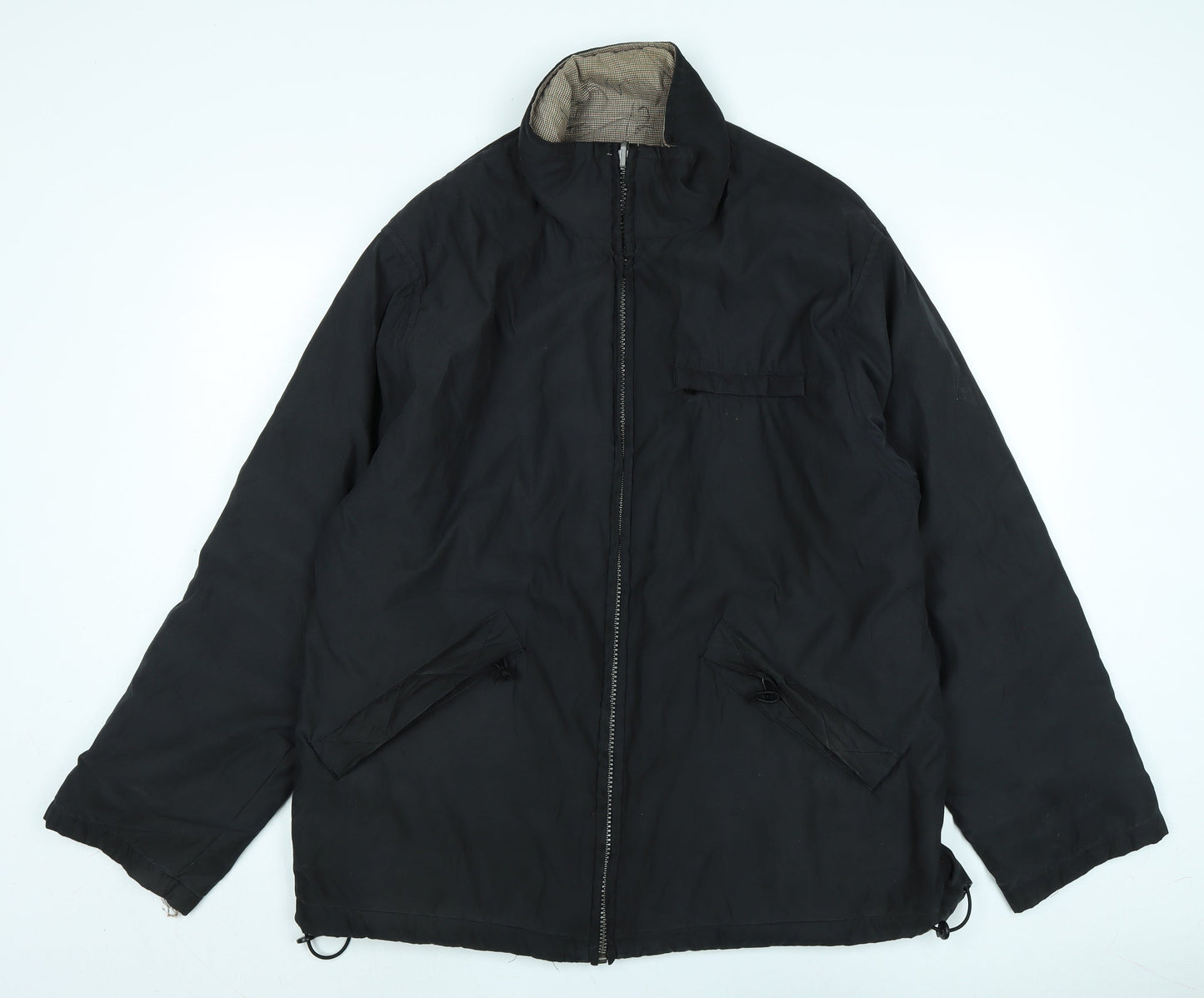 Chaps Mens Black Jacket Coat Size 36 Zip - Logo