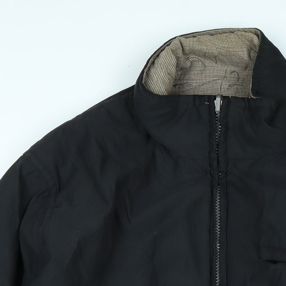 Chaps Mens Black Jacket Coat Size 36 Zip - Logo