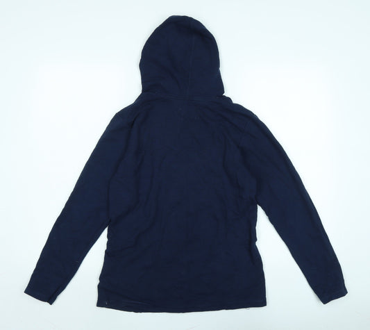 Anvil Womens Blue Cotton Pullover Hoodie Size M - Logo