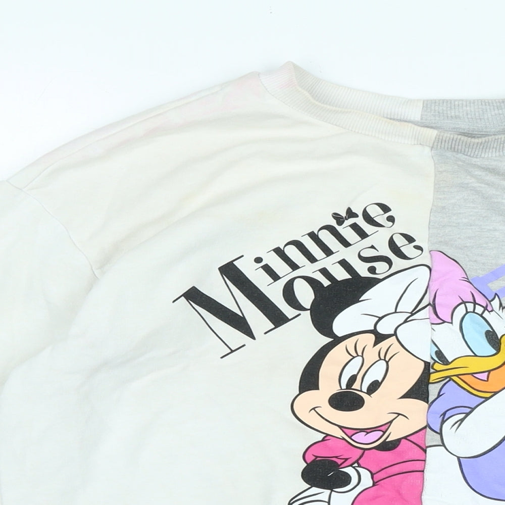 Disney Womens Grey Polyester Pullover Sweatshirt Size M - Minnie Mouse -Disney Daisy