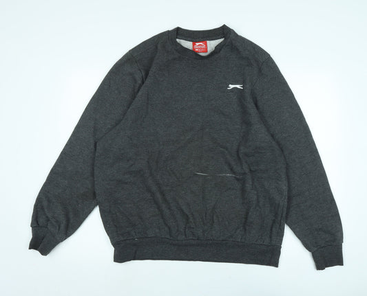Slazenger Mens Grey Polyester Pullover Sweatshirt Size L - Logo