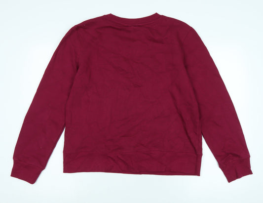 Zara Womens Purple Polyester Pullover Sweatshirt Size L - Logo