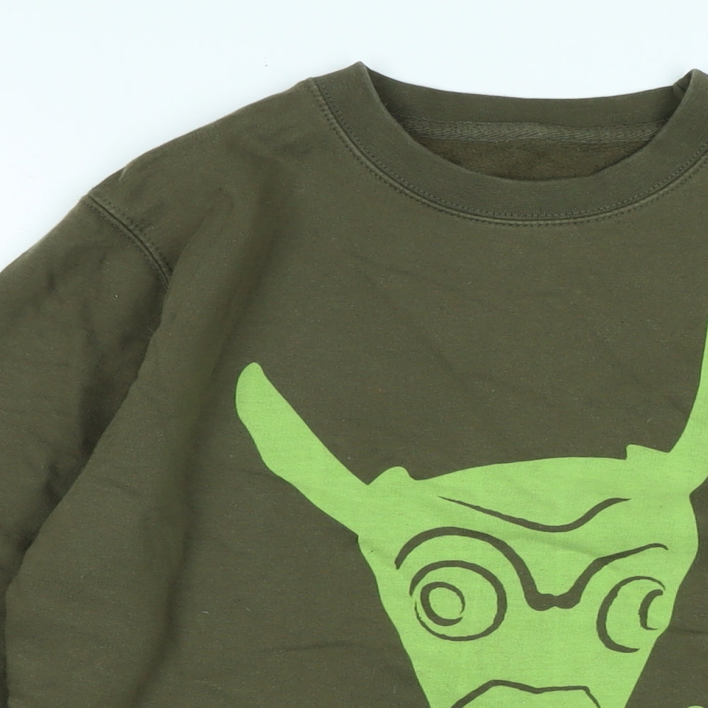 Ushiwear Mens Green Polyester Pullover Sweatshirt Size M - Logo
