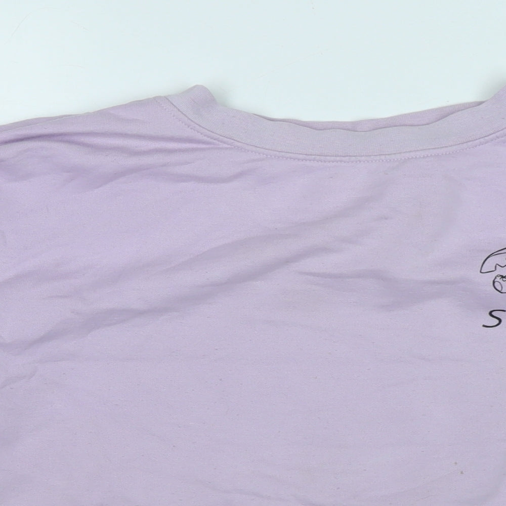Disney Womens Purple Polyester Pullover Sweatshirt Size M - Stitch