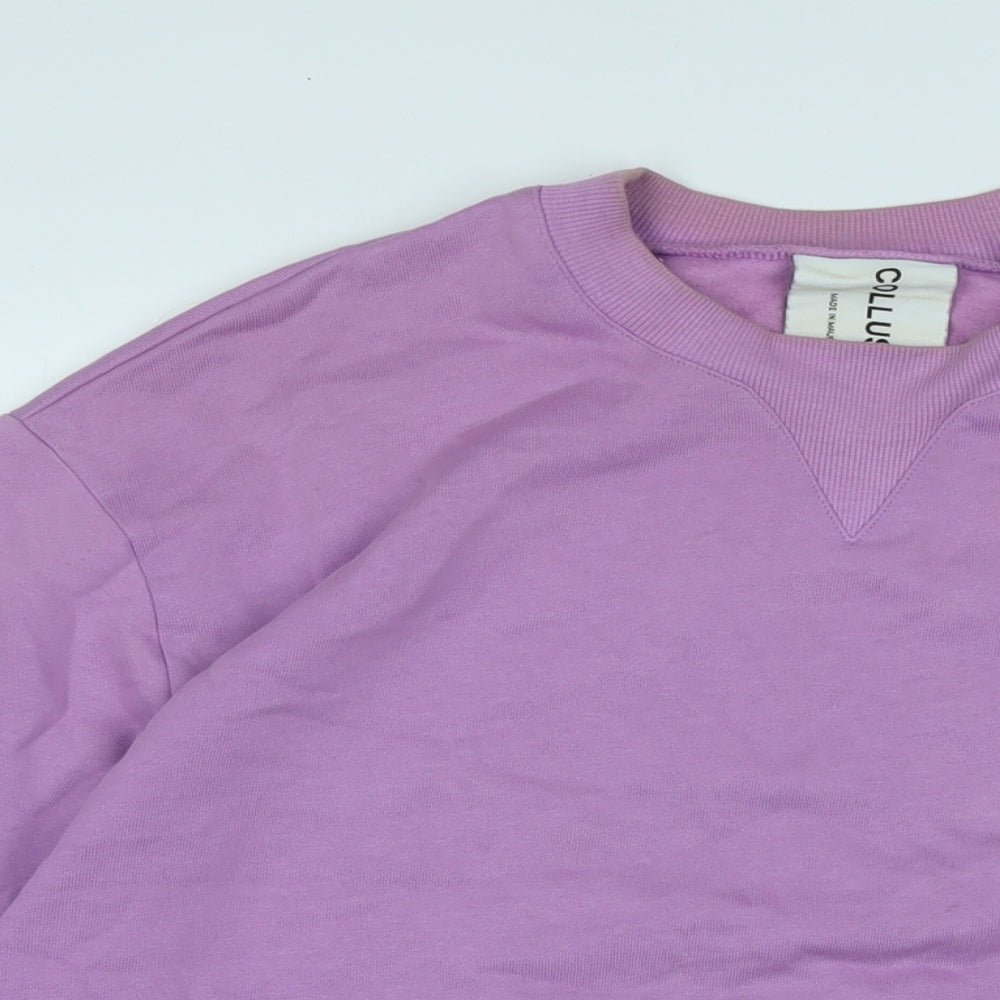 COLLUSION Womens Purple Polyester Pullover Sweatshirt Size S - Logo