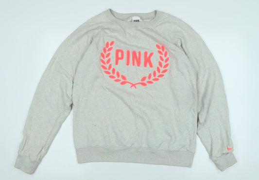 Victoria's Secret Womens Grey Polyester Pullover Sweatshirt Size S - PINK