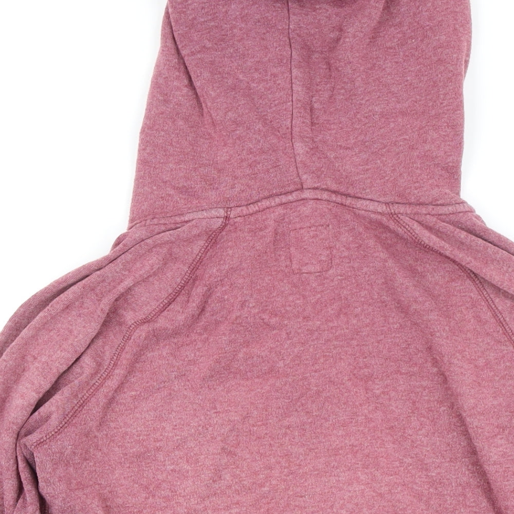 Jack Wills Womens Pink Cotton Full Zip Hoodie Size 10 Zip