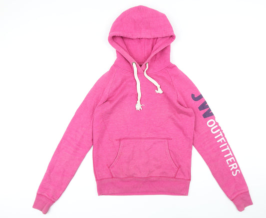 Jack Wills Womens Pink Polyester Pullover Hoodie Size 8