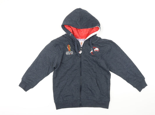 Rugby World Cup Boys Grey Polyester Full Zip Hoodie Size 9-10 Years Zip - Rugby World Cup 2021