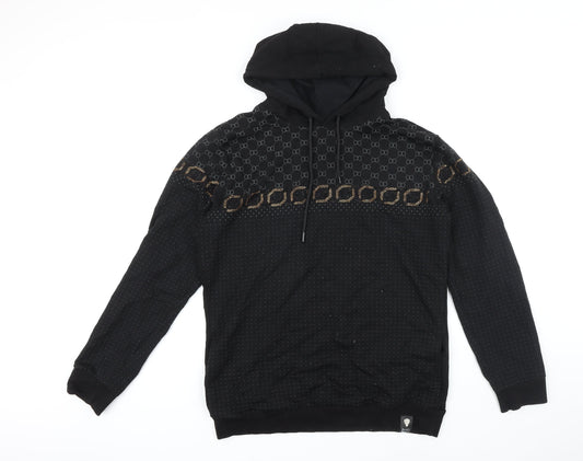 David & Gerenzo Mens Black Geometric Polyester Pullover Hoodie Size XL