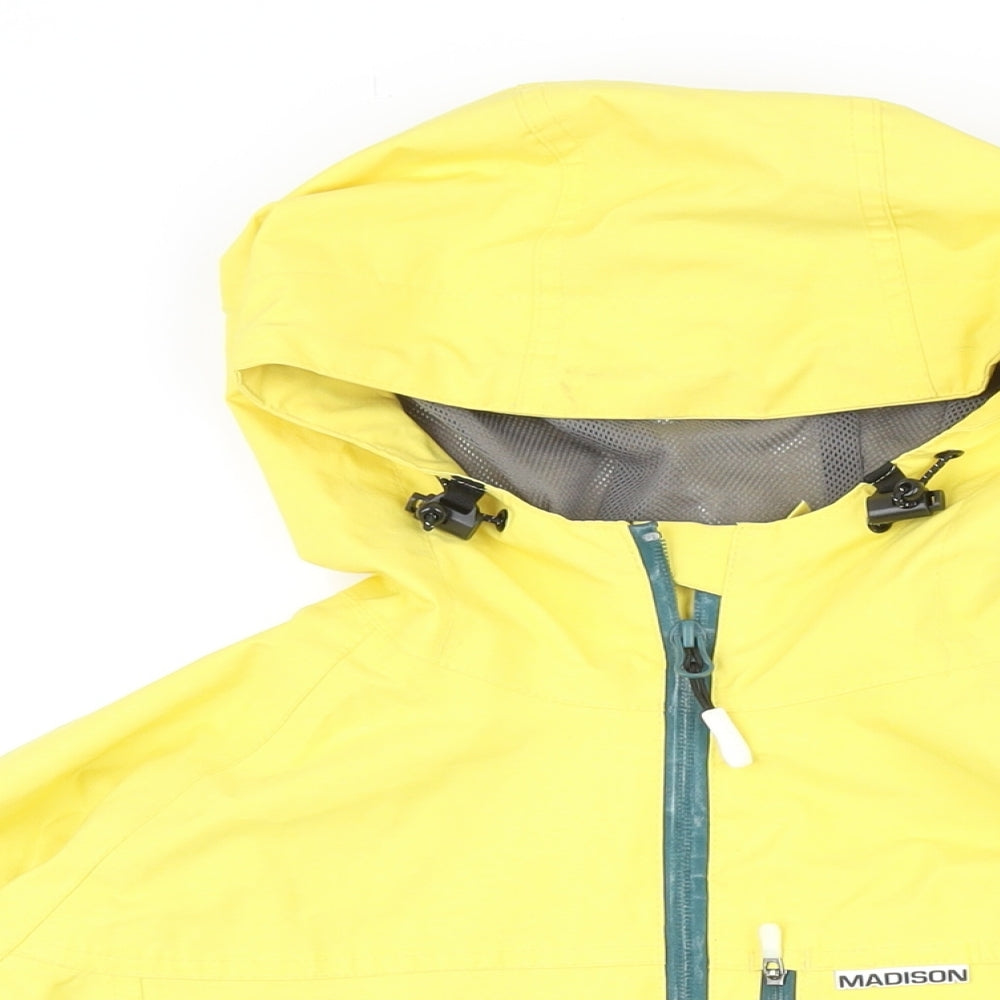 Madison Mens Yellow Rain Coat Jacket Size S Zip