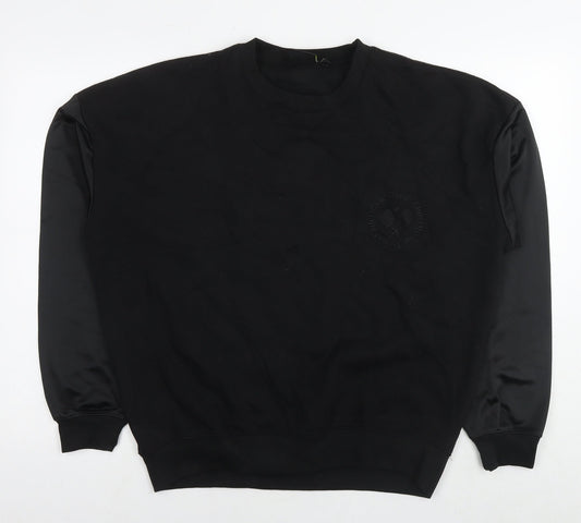 Get The Trend Womens Black Cotton Pullover Sweatshirt Size S Pullover - Tennis Club