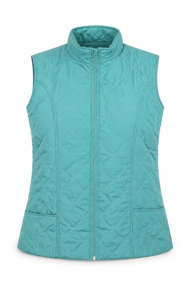 Anne de Lancey Womens Blue Quilted Waistcoat Size M Zip