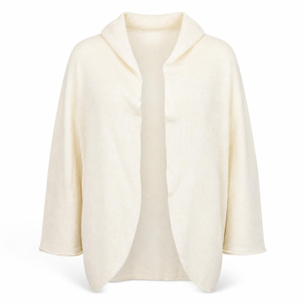 H&M Womens White V-Neck Acrylic Cape Jumper Size M - Size M/L