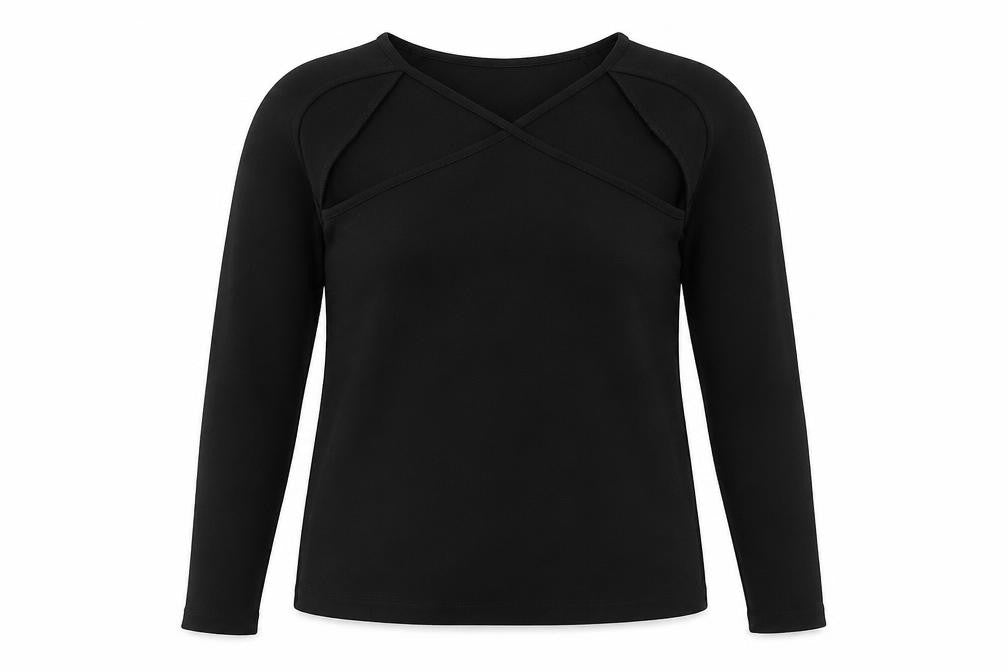 H&M Womens Black Viscose Basic Blouse Size M Round Neck