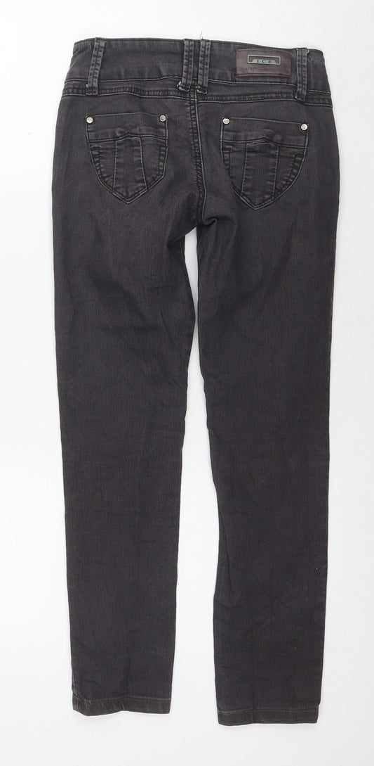 Ice Blue Womens Grey Cotton Skinny Jeans Size 27 in L26 in Regular Zip
