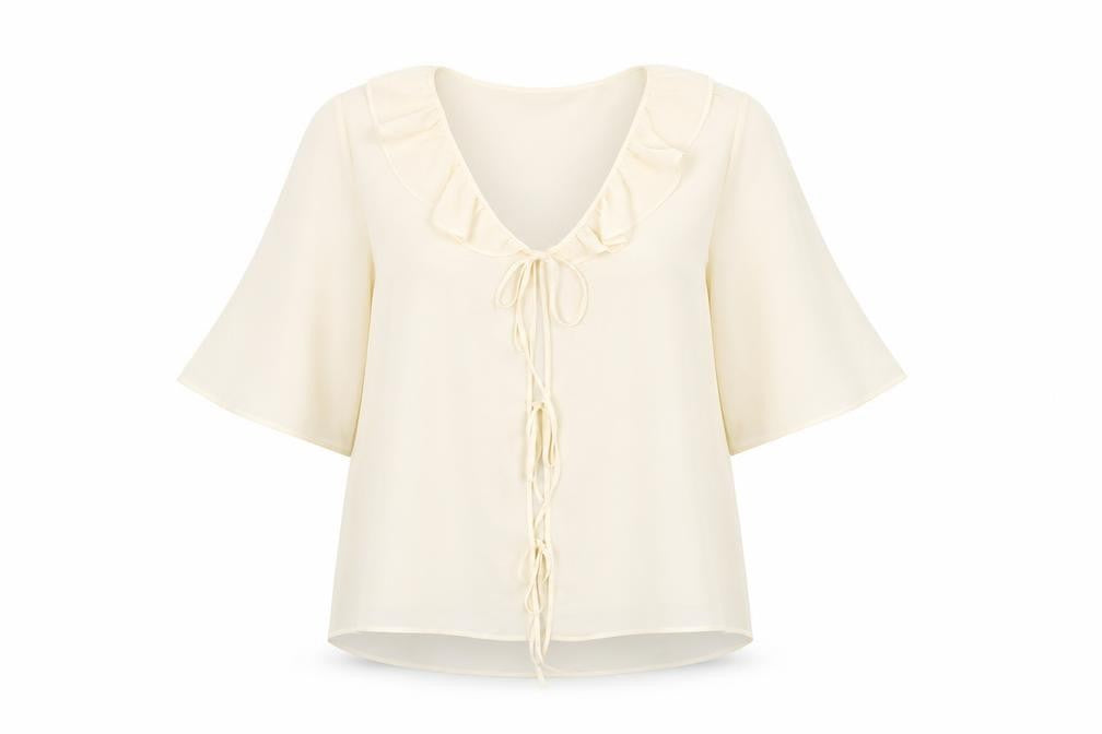 Marks and Spencer Womens Ivory Polyester Basic Blouse Size 16 V-Neck
