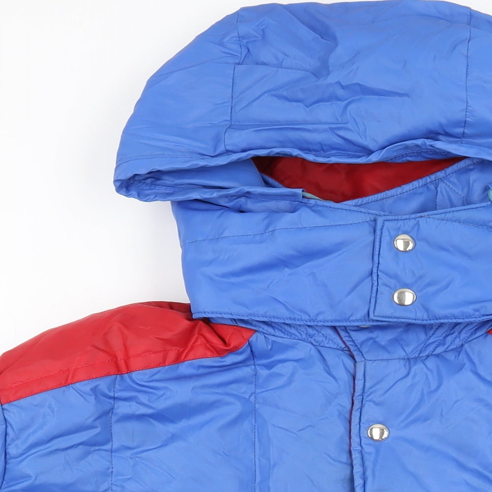 By Blacks Womens Blue Puffer Jacket Coat Size L Zip