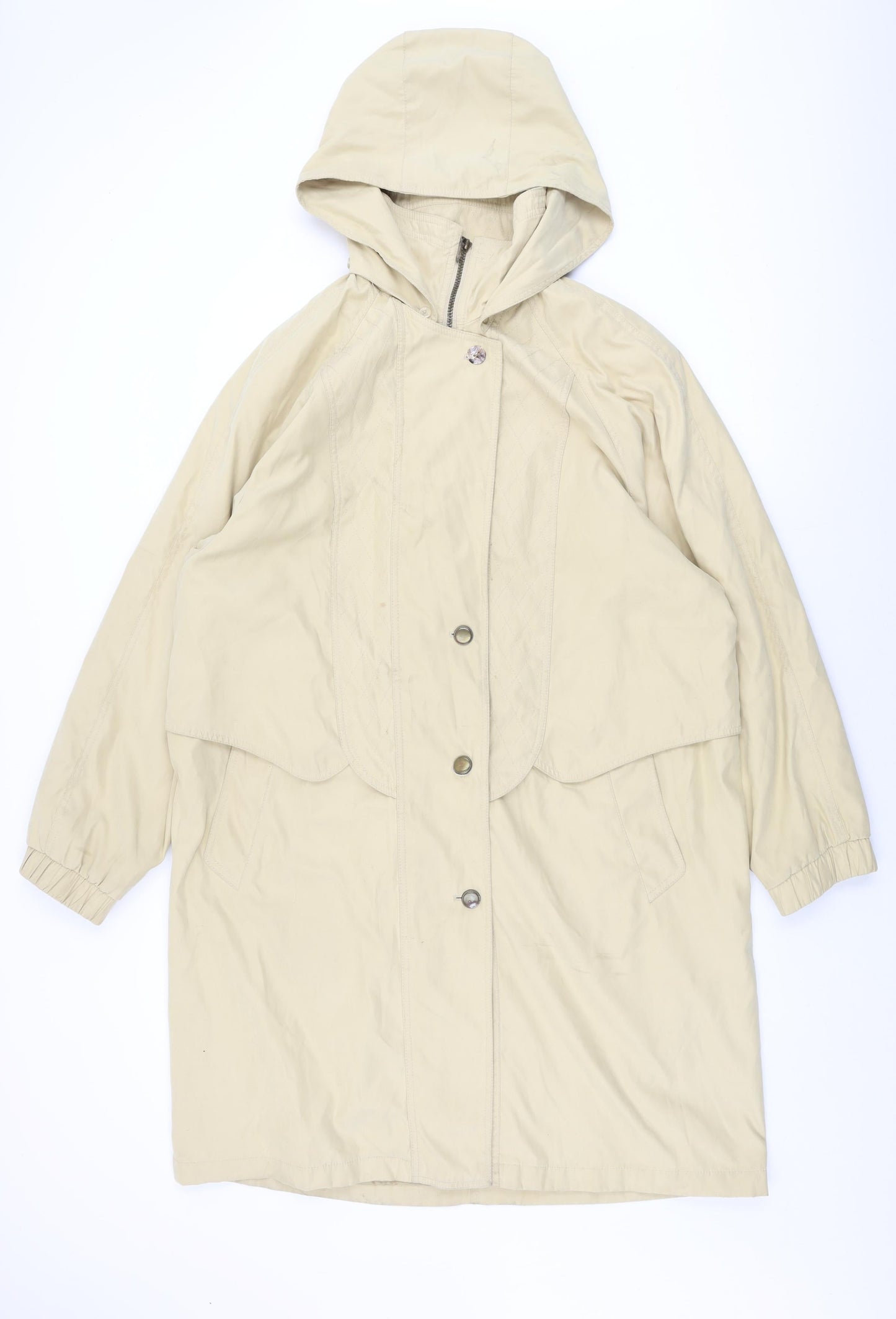 Canda Womens Beige Overcoat Coat Size 18 Zip