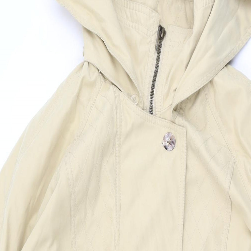 Canda Womens Beige Overcoat Coat Size 18 Zip